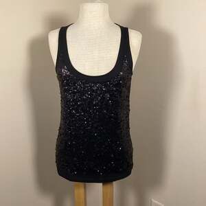 Talbots Women's Size M Black Sleeveless Knit Tank Top